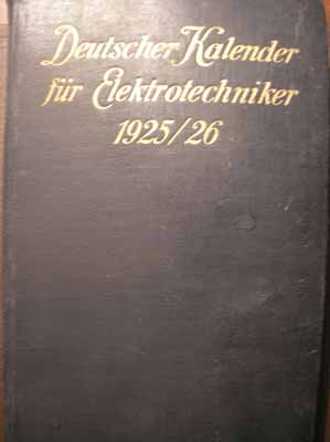 [ ]: Deutscher Kalender fur Elektrotechniker 1925/26