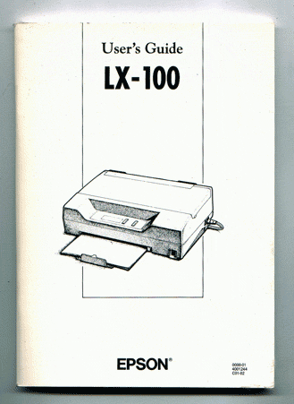 [ ]: Epson LX-100 User's Guide